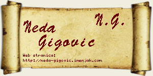 Neda Gigović vizit kartica